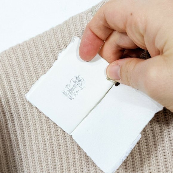 BRUNELLO CUCINELLI Beige Cashmere Beaded Dolman Sweater NWT XS - Picture 8 of 10